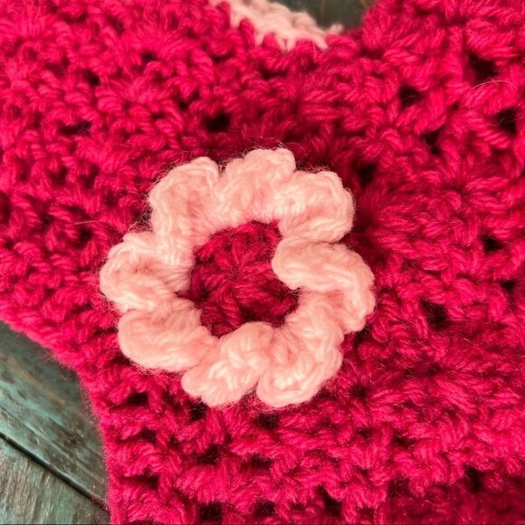 Handmade Pink Crocheted Baby Dress - Picture 5 of 8